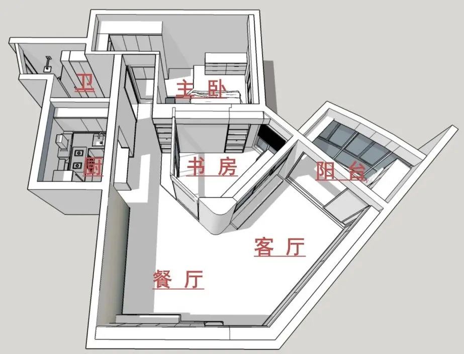 85㎡“渣户型”变“有型”，玻璃书房、和风卧室一样不少