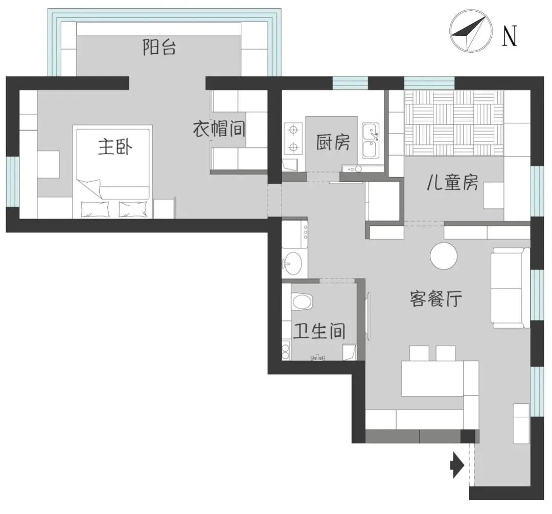 旧房改造教科书丨“角落潮设计”，书房、餐吧全部安排