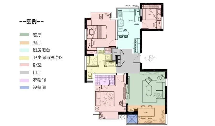 容下一家五口的小两居，阳台改成小餐厅，还有超多收纳