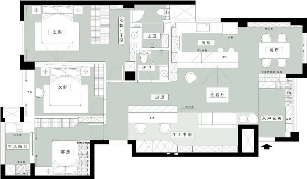 深圳125㎡，榻榻米地台搭建「客厅沙发区」，实用度max!