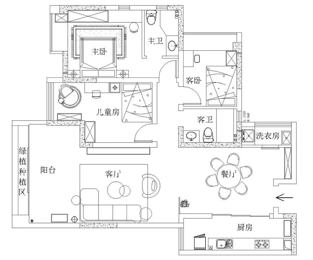 她家这套IKEA风120㎡，大横厅变「亲子互动区」