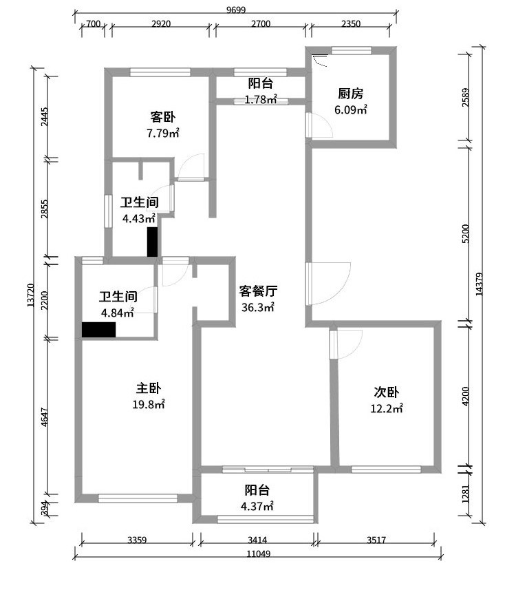 120㎡三居横厅这么长，反而拉近全家人距离	